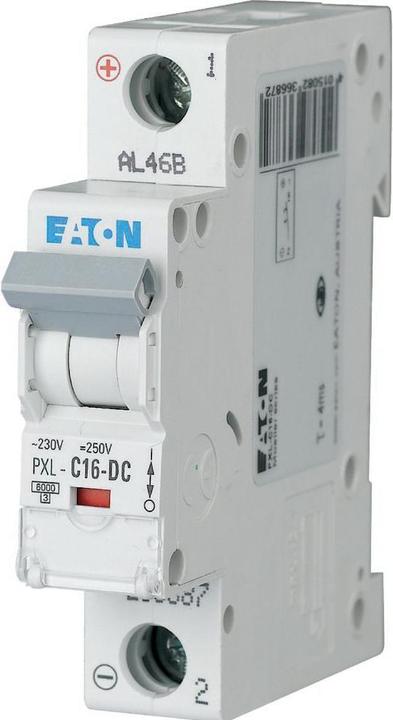 Actual product image Eaton PXL-C16-DC Miniature circuit breaker 16A 1p plug-in class C DC