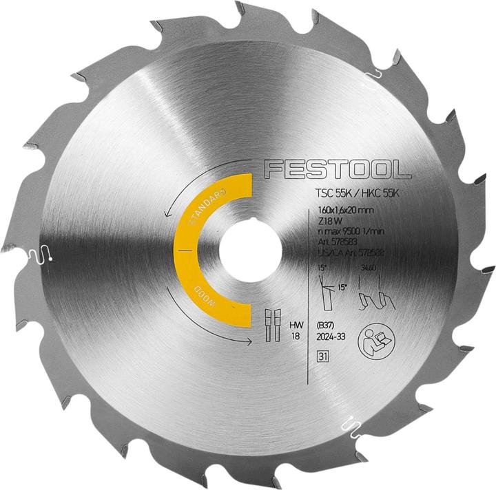 Actual product image Festool Wood Standard HW 160x1,6x20 Kreissägeblatt