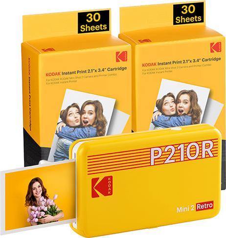 Produktbild Kodak MINI 2 RETRO P210RYK60 PORTABLE INSTANT PHOTO PRINTER BUNDLE 2.1X3.4 YELLOW (Farbe)