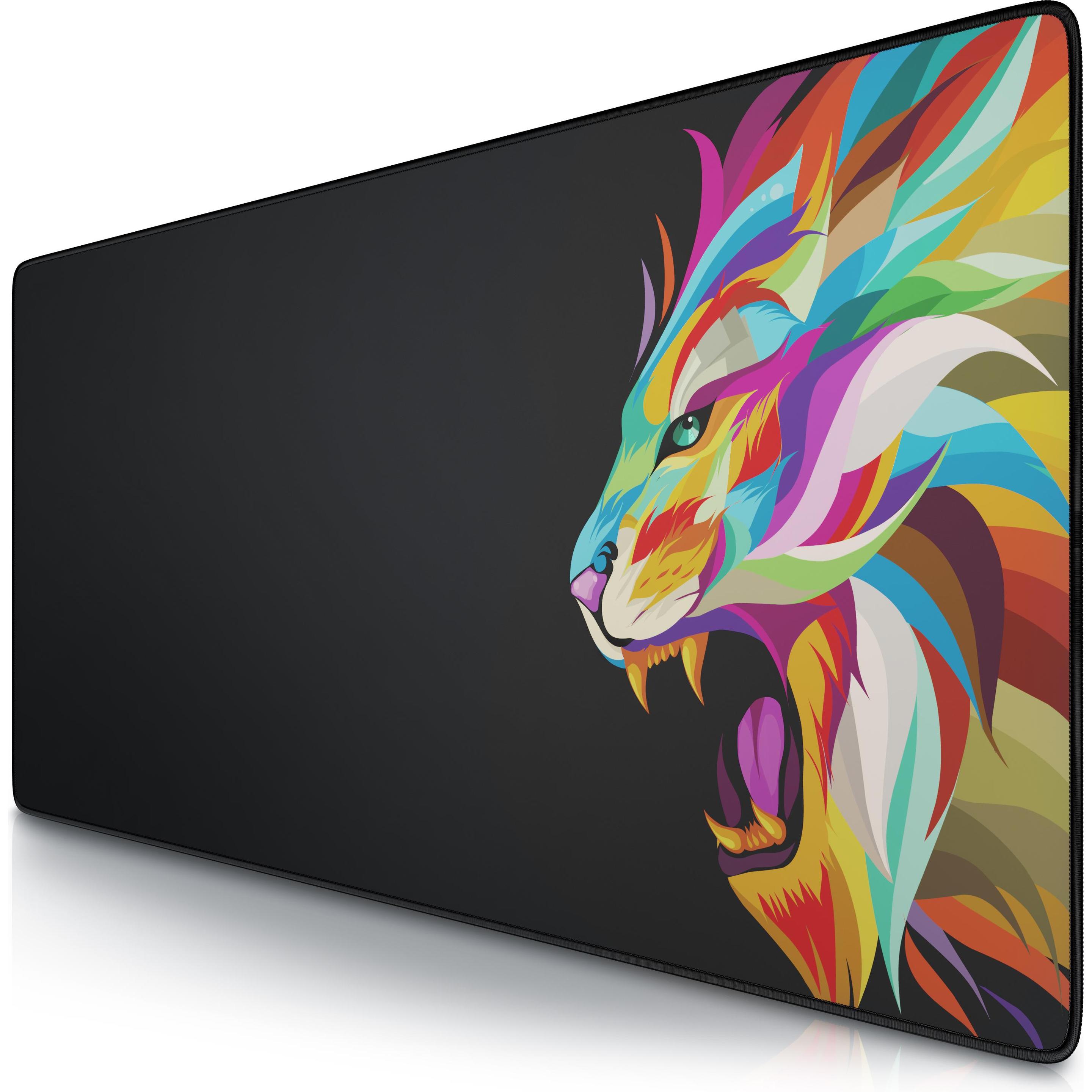 Titanwolf Gaming Mauspad, 900 x 400mm XXL Mausmatte, verbessert Präzision & Geschwindigkeit, Color Lion 2 (XXL), Mausmat...