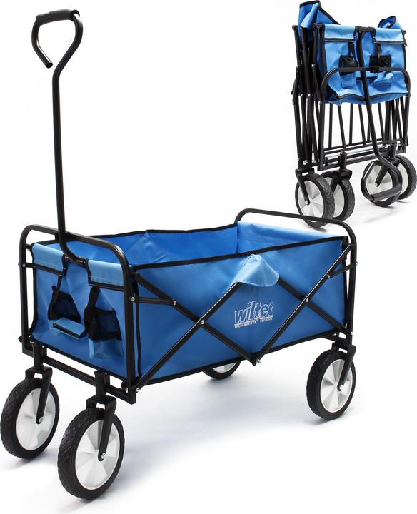 Toboli Chariot de transport pliable 80x46cm Poignée Tout terrain Diable Jardin Plage