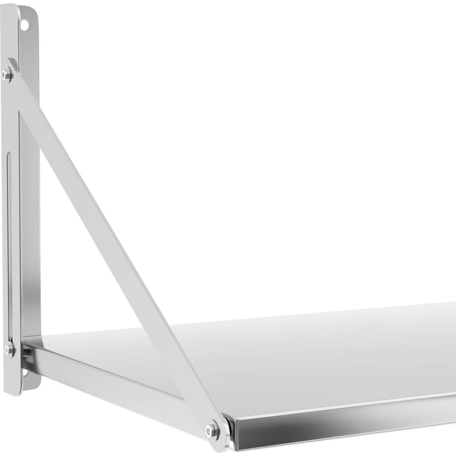 Thumbnail - Royal Catering, Regal, Wandbord klappbar 40 kg Wandregal 60 x 45 cm Edelstahl Küchenregal Gastro (60 x 45 cm)