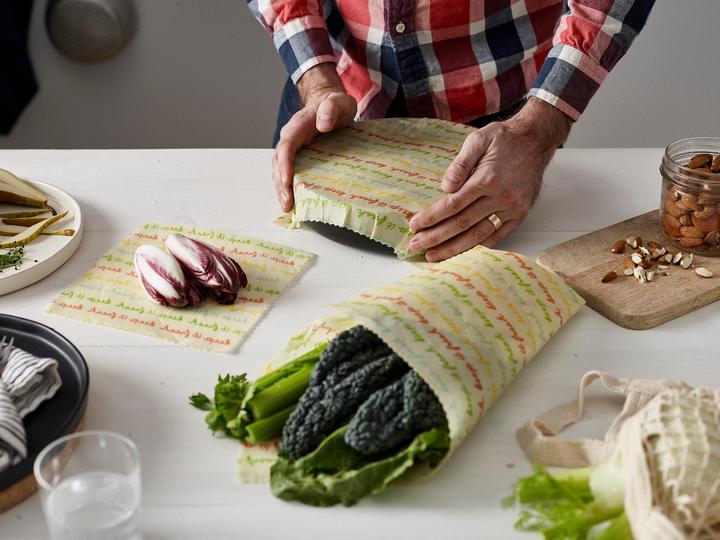 Actual product image The Beeswax Wrap Co. Vegan beeswax wipes set of 5 Keep it Fresh (5 x)
