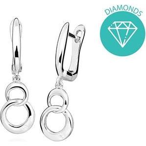JVD, Ohrringe, - Elegant silver earrings with a diamond SVLE0502SH8BI00