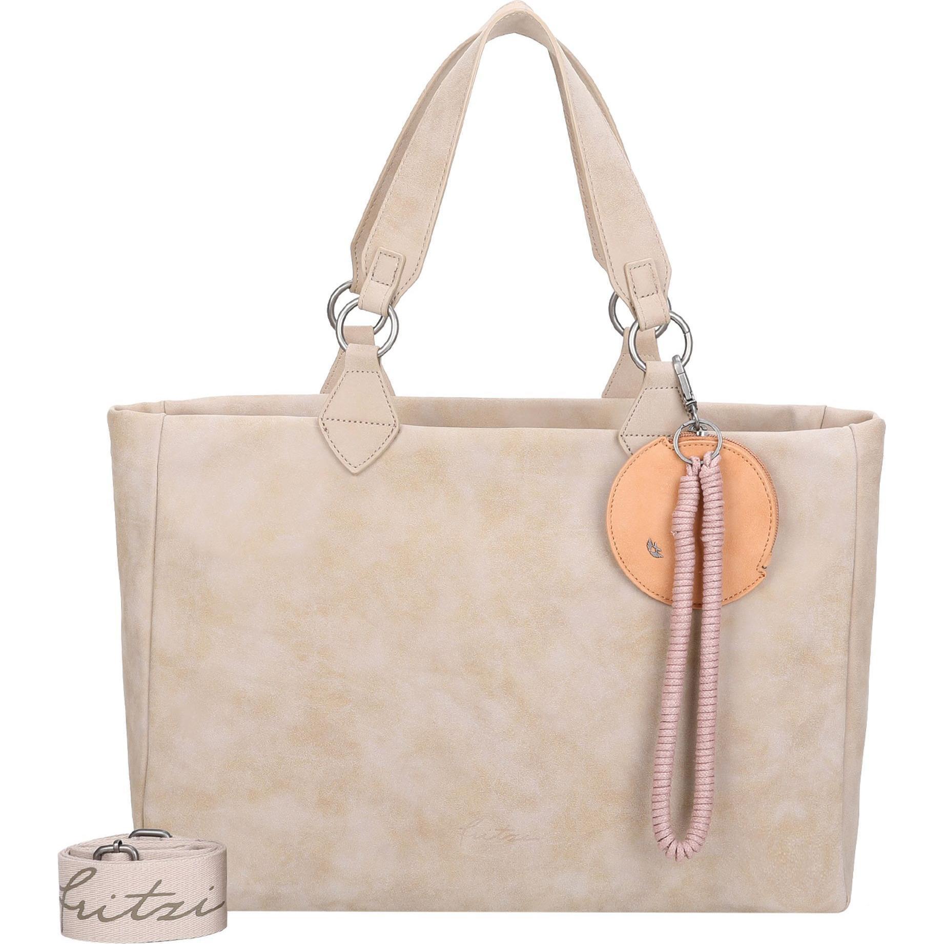Fritzi aus Preußen, Tasche, Izzy Vintage Shopper Tasche 42 cm, Beige, (16 l)