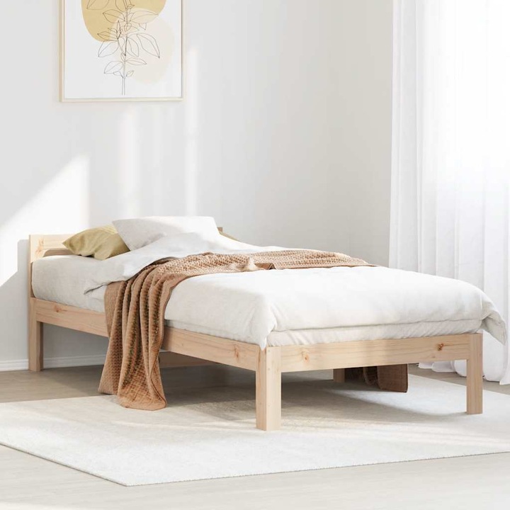 Image du produit VidaXL Lit en bois massif sans matelas 90x200 pin Cadre de lit (90 x 200 cm)