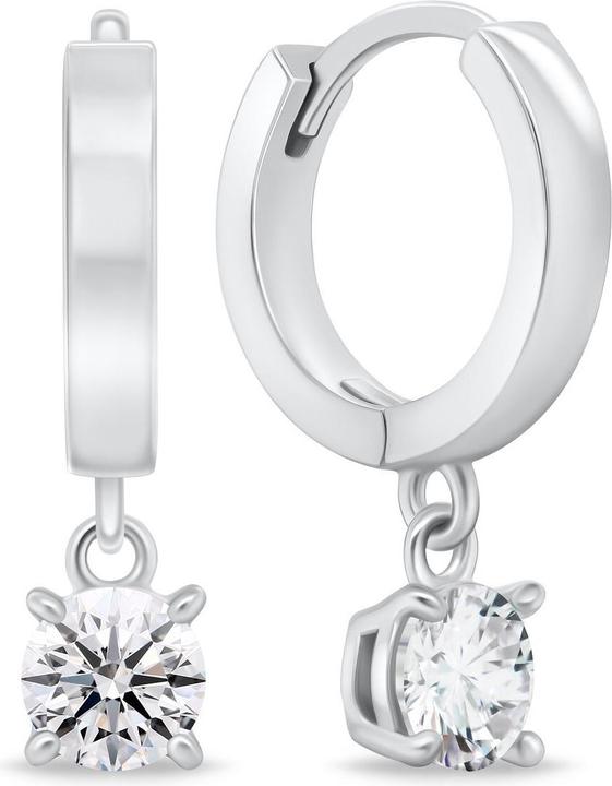 Brilio Silver - Silver hoop earrings with pendants EA493W (Silber)