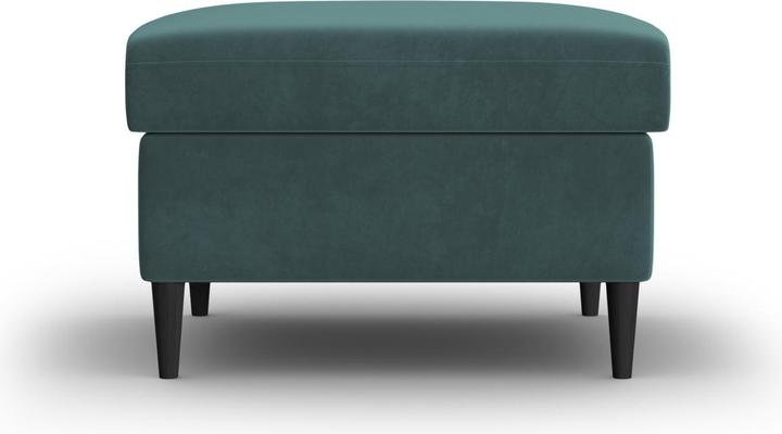 Actual product image Cosmopolitan Design Velvet Pouf, "Kyoto", 1 Seat, Petrol, 70x70x45 Made in Europe