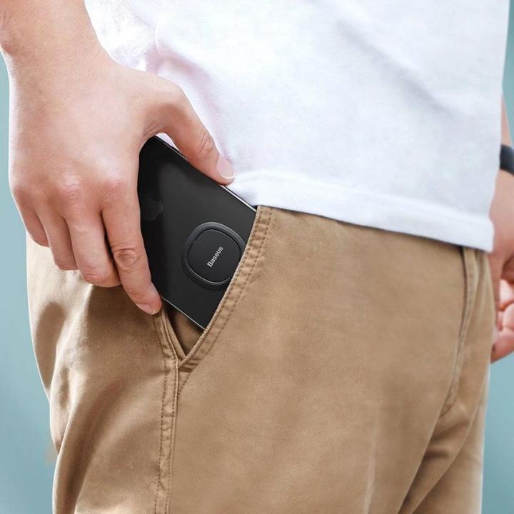 Actual product image Baseus Invisible phone ring holder Silver