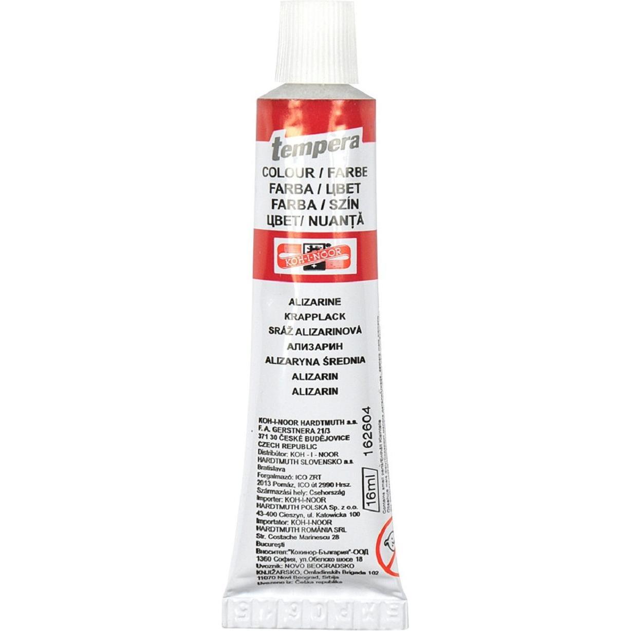 Koh-i-Noor, Colore + Vernice per fai da te, Temperafarbe 16 ml / Tube - Dark Alizarin Red (16 ml)