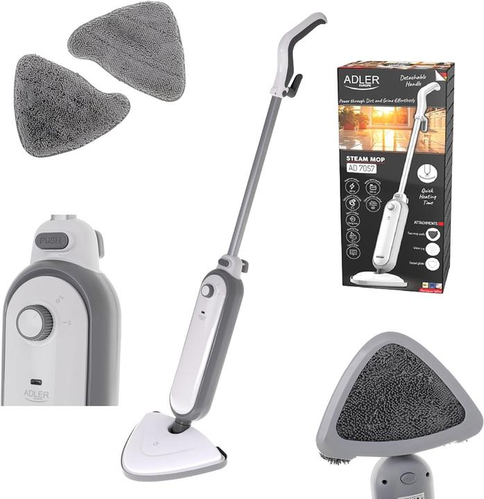 Actual product image Adler Other small household appliances Steam mop | AD 7057 | Power 1300 W | Water tank capacity 0.38 (1300 W)