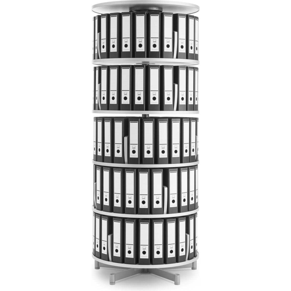 Moll, Kellerregal, Ordnerdrehsäule Multifile 5 Etagen 120 Ordner weiss