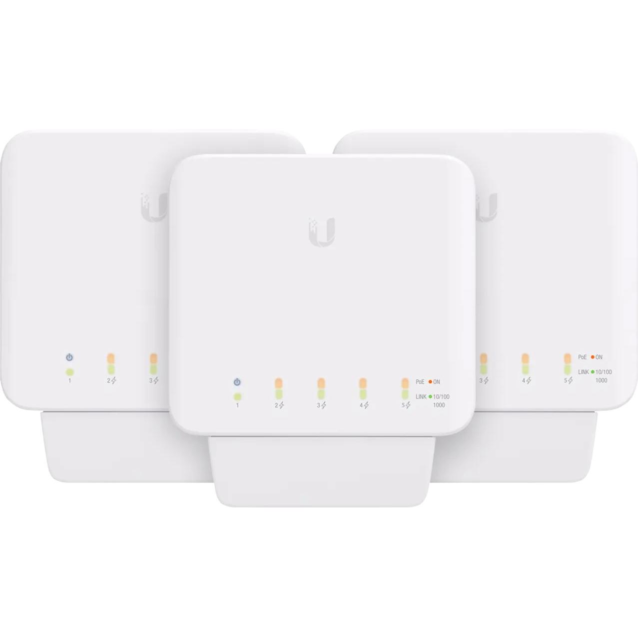 Ubiquiti Unifi USW-Flex 3-Pack (4 Ports), Netzwerk Switch, Schwarz