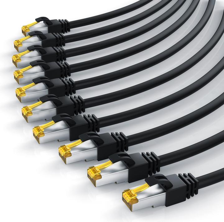 Actual product image Primewire 10x LAN-Kabel, CAT.7, RJ-45 (Ethernet), Gigabit S/FTP Netzwerkkabel, 10000 Mbit/s, Patchkabel -0,5m (S/FTP, CAT7, 0.50 m)