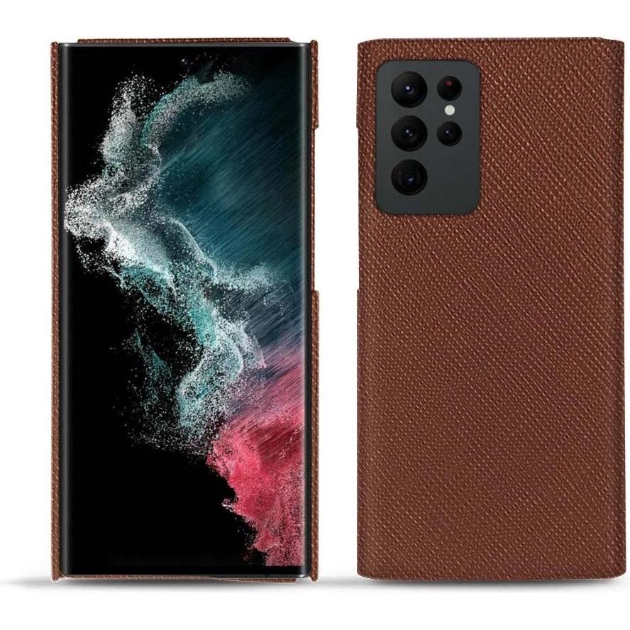 Noreve Lederschutzhülle (Samsung Galaxy S22 Ultra), Smartphone Hülle, Braun