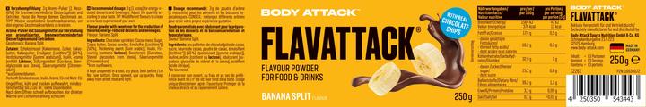 Valori nutrizionali e ingredienti Body Attack Flav Tastic (barattolo da 250g) (250 g, banana Split)