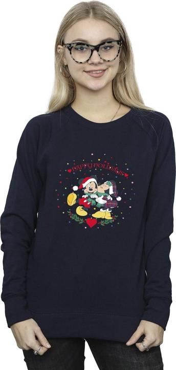 Actual product image Disney Womens/Ladies Mickey Mouse Mickey Minnie Christmas Sweatshirt (L)