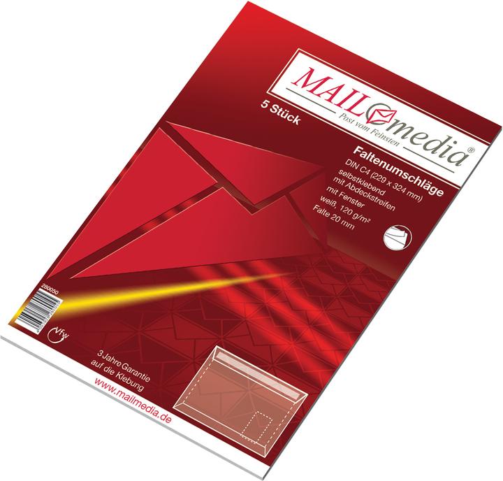 Actual product image Elepa Folded envelope, DIN C4, adhesive, with window, white, 120 gsm, 5 pcs. (5 pcs.)