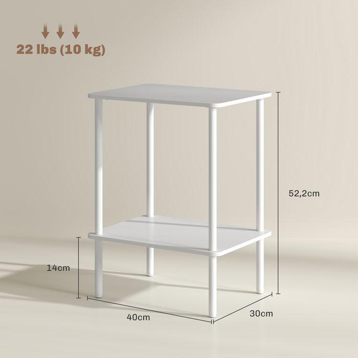 Produktbild Swisshandel24 Beistelltisch, 2-stufiger Moderner Couchtisch mit Aufbewahrungsfach, Weiss