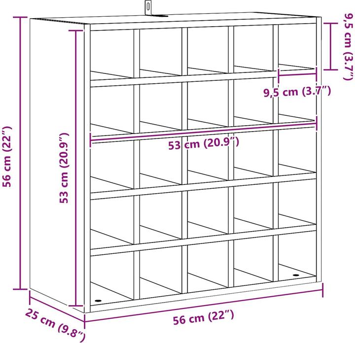 Immagine prodotto vidaXL Weinregal (56 x 25 x 56 cm)