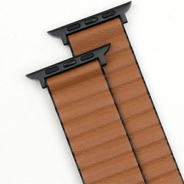 Actual product image Beline pasek Apple Watch Magnetic Pro 38/40/41mm czarno/brązowy black/brown box (ecological leather, Plastic, Silicon)