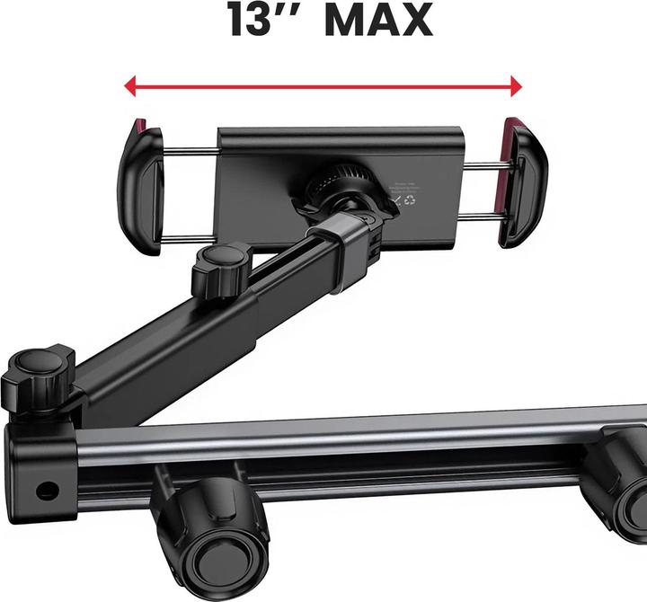 Produktbild Hoco Auto holder telescopic car holder for headrest (4,5" - 13") H69 black and red