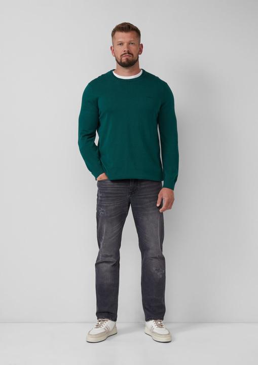 Actual product image s.Oliver Strickpullover Baumwollpullover mit Logo-Stickerei (XXL)