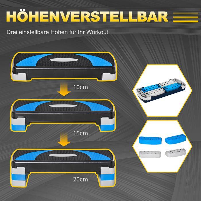 Actual product image Swisshandel24 Stepping board Aerobic stepper height-adjustable with 3 levels (10/15/20cm) Fitness exercise bike