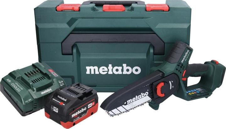 Produktbild Metabo MS 18 LTX 15 Akku Gehölzsäge 18 V 15 cm 5 m/s + 1x Akku 5,5 Ah + Ladegerät + metaBOX (Akku Kettensäge)