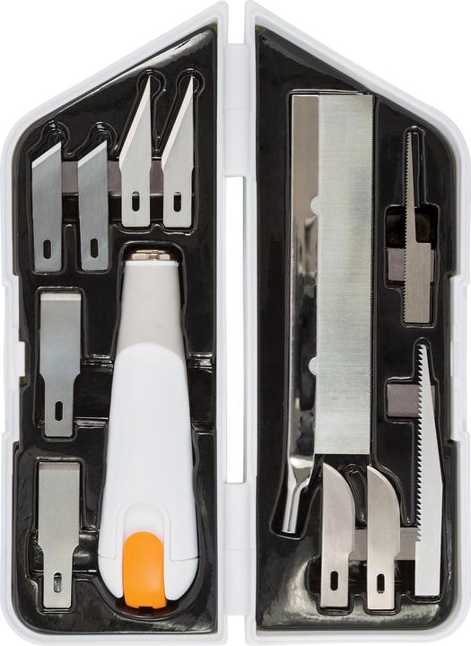 Fiskars Craft knife ""Universal Premium"", set of 12 Contents: 1 x universal knife, 2 x precision blades, 1 (Cutters)