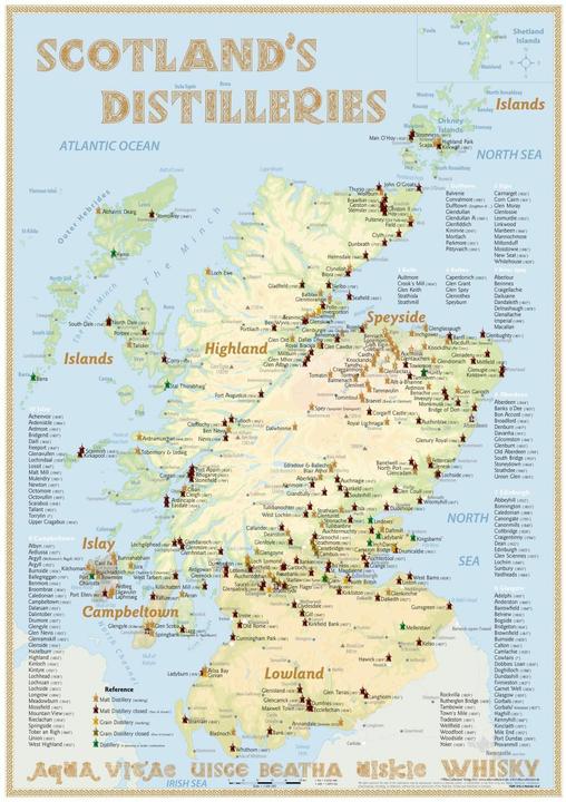Produktbild Whisky Distilleries Scotland - Poster 42x60cm - Standard Edition (42 x 60 cm)