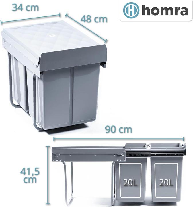 Produktbild Homra Ausziehbares Müll-Trennsystem (40 l)