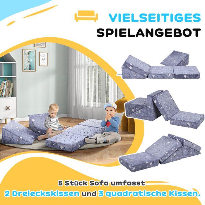 Produktbild Swisshandel24 Spielsofa Kindersofa aus Schaumstoff mit Liegefunktion, für Kinder 1,5-3 Jahre, grau (Kindersofa)