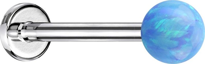Immagine prodotto Star Piercing Micro Labret argento con sfera Opale azzurro (senza ottone, Acciaio chirurgico 316L)