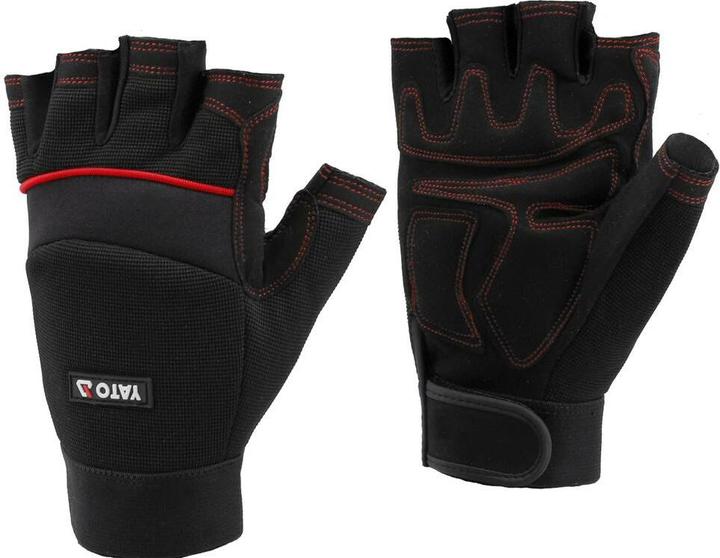 Produktbild Yato Grösse 10 Sicherheitshandschuhe, beschichtet, fingerlos, schwarz (YT-74660) (10)