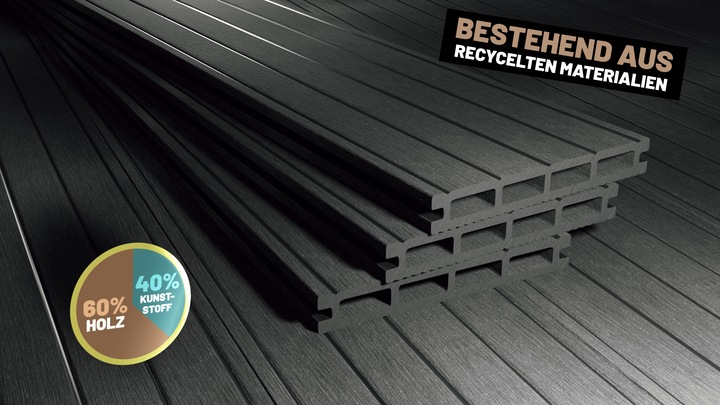 Produktbild ® 26m² Anthrazit WPC Terrassendielen Komplettset
