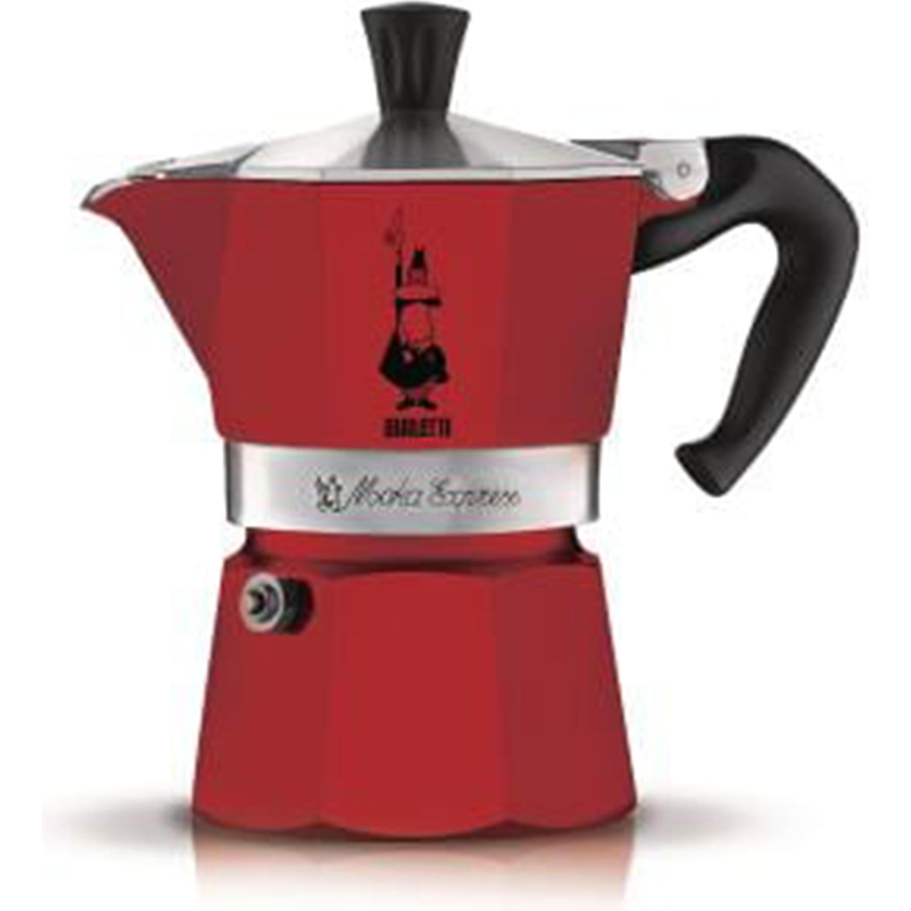 Bialetti Rosso Moka 6 Tazze, Caffettiera Moka,