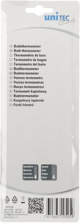 Actual product image Unitec bath thermometer