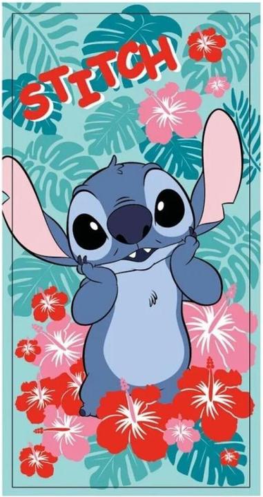 Aymax Telo Mare Poliestere Disney Stitch w/Heart 70x140cm (140 x 70 cm)