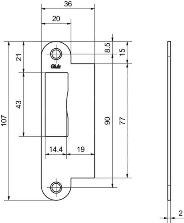 Produktbild Glutz Fallenschliessbleche B-22400 (Schliessblech)