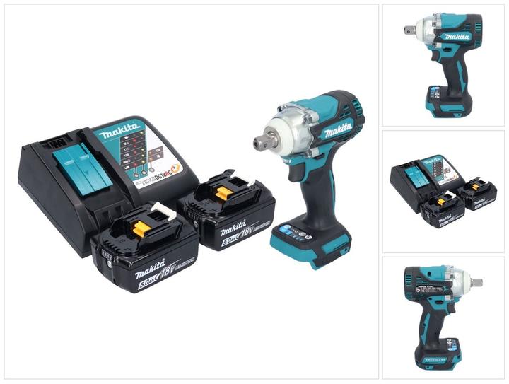 Actual product image Makita DTW 301 RT cordless impact wrench 18 V 330 Nm 1/2" brushless + 2x rechargeable battery 5.0 Ah + (Rechargeable battery operated)