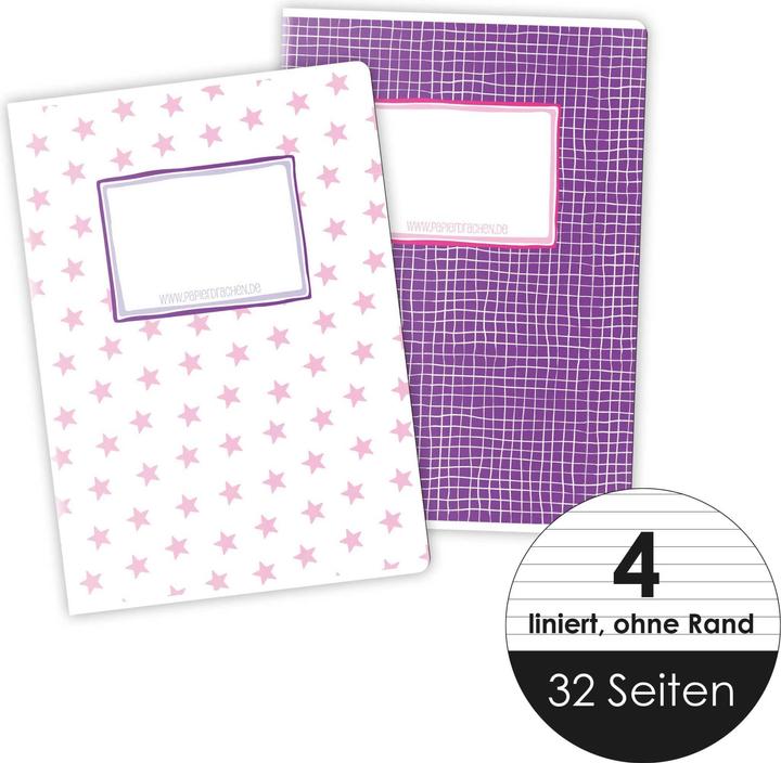 Produktbild Papierdrachen Schulhefte 4er Set DIN A5 - Einhorn (VE 4) (A5, Kariert, Kein Einband)