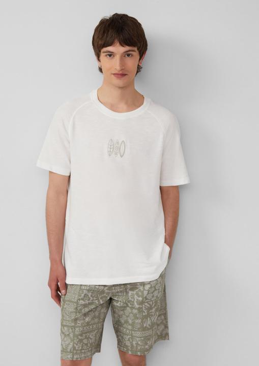 Produktbild S.Oliver T-Shirt Raglan-T-Shirt mit Flammgarnstruktur und Stickerei (L)
