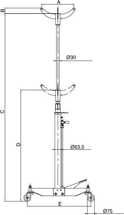 Produktbild Bahco Hydraulischer Getriebeheber, Einzelkolben, Kapazität 500 kg