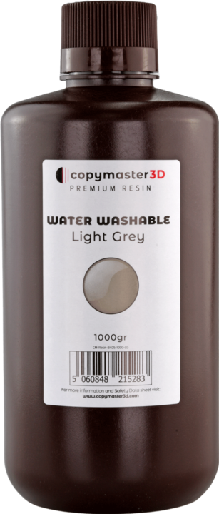 Actual product image Copymaster3D Water Washable UV Resin - 1000 ml - Light Grey (Grey, 1000 g)