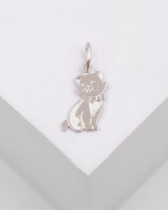 Immagine prodotto Muau Ciondolo gatto oro bianco 750, 18x9mm (Oro bianco 750/18 carati)