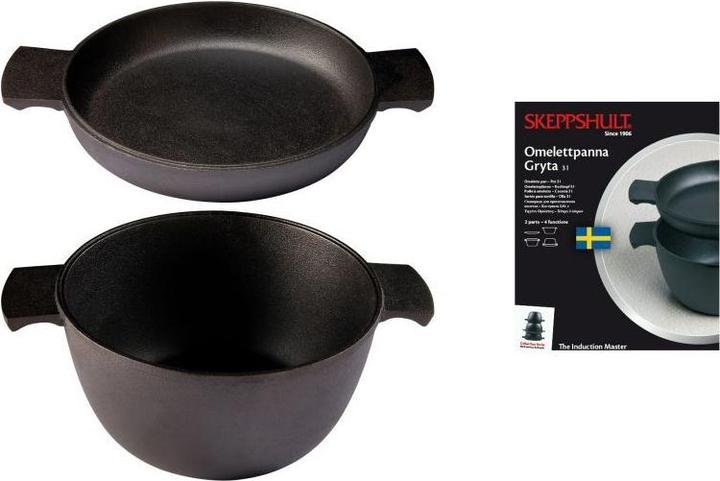 Produktbild Skeppshult Gusseisen Set Topf und Pfanne 23 cm (24 cm, Pfannenset + Topfset, Gusseisen)