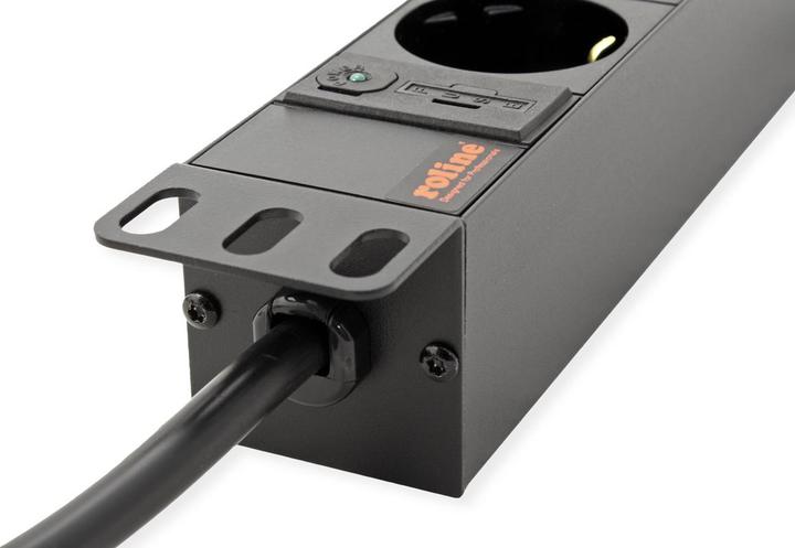 Produktbild Roline 48.26cm 19 Zoll Steckdosenleiste 8fach C14-Stecker schwarz 2.0 m
