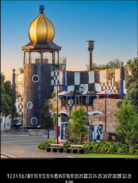 Produktbild Grosser Hundertwasser Architektur Kalender 2026 (65 x 49 cm)