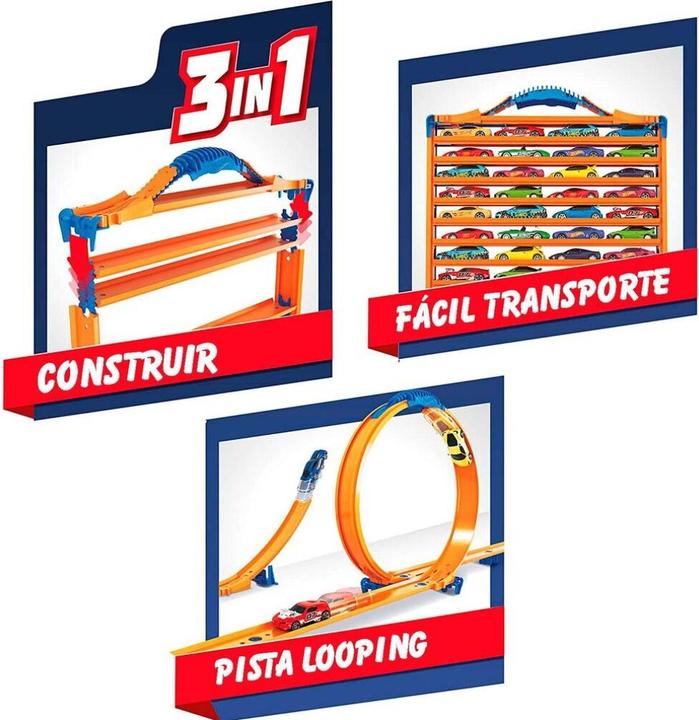 Produktbild Hot Wheels Parkhaus mit Fahrzeugen 30 x 27 x 6 cm Träger Fahrzeug